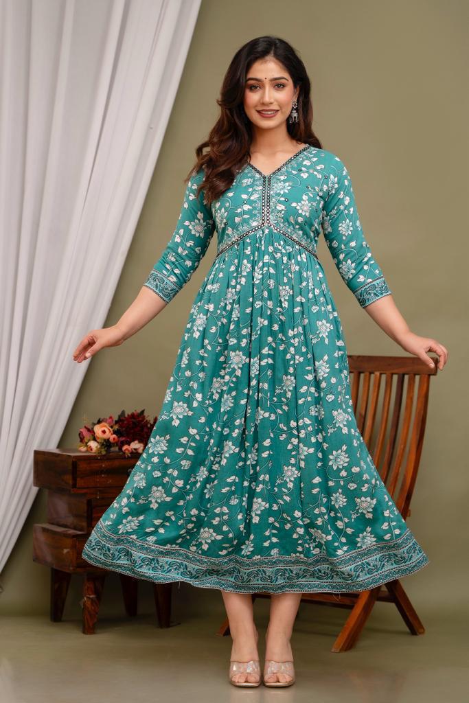 Aaliya Cut Anarkali Kurti with Sequence Work | AK335