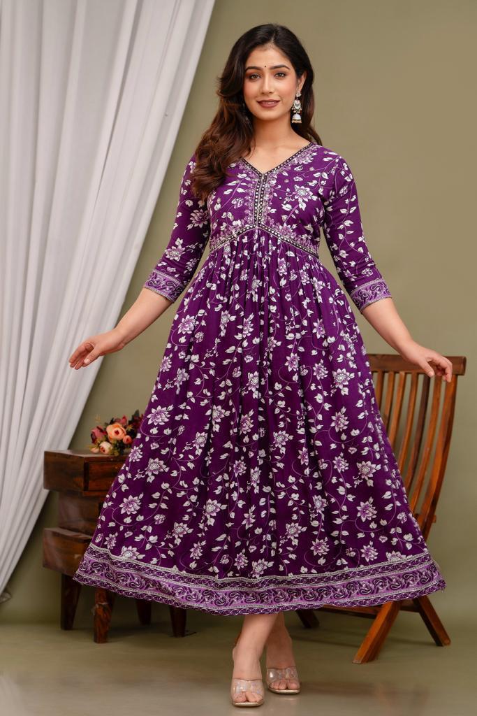 Aaliya Cut Anarkali Kurti with Sequence Work | AK335