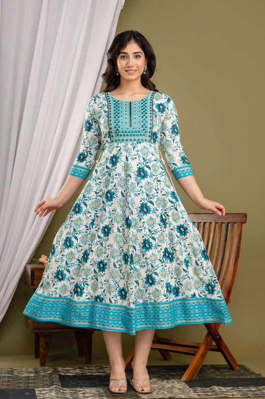 Premium Cotton Rayon Anarkali Kurti with Sequence Work | AK400