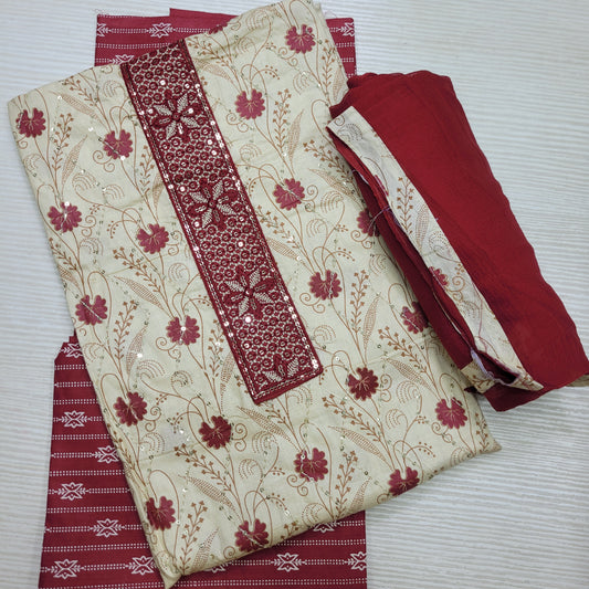 Cotton Salwar Material Unstitched | TOP BOTTOM DUPATTA | SM04