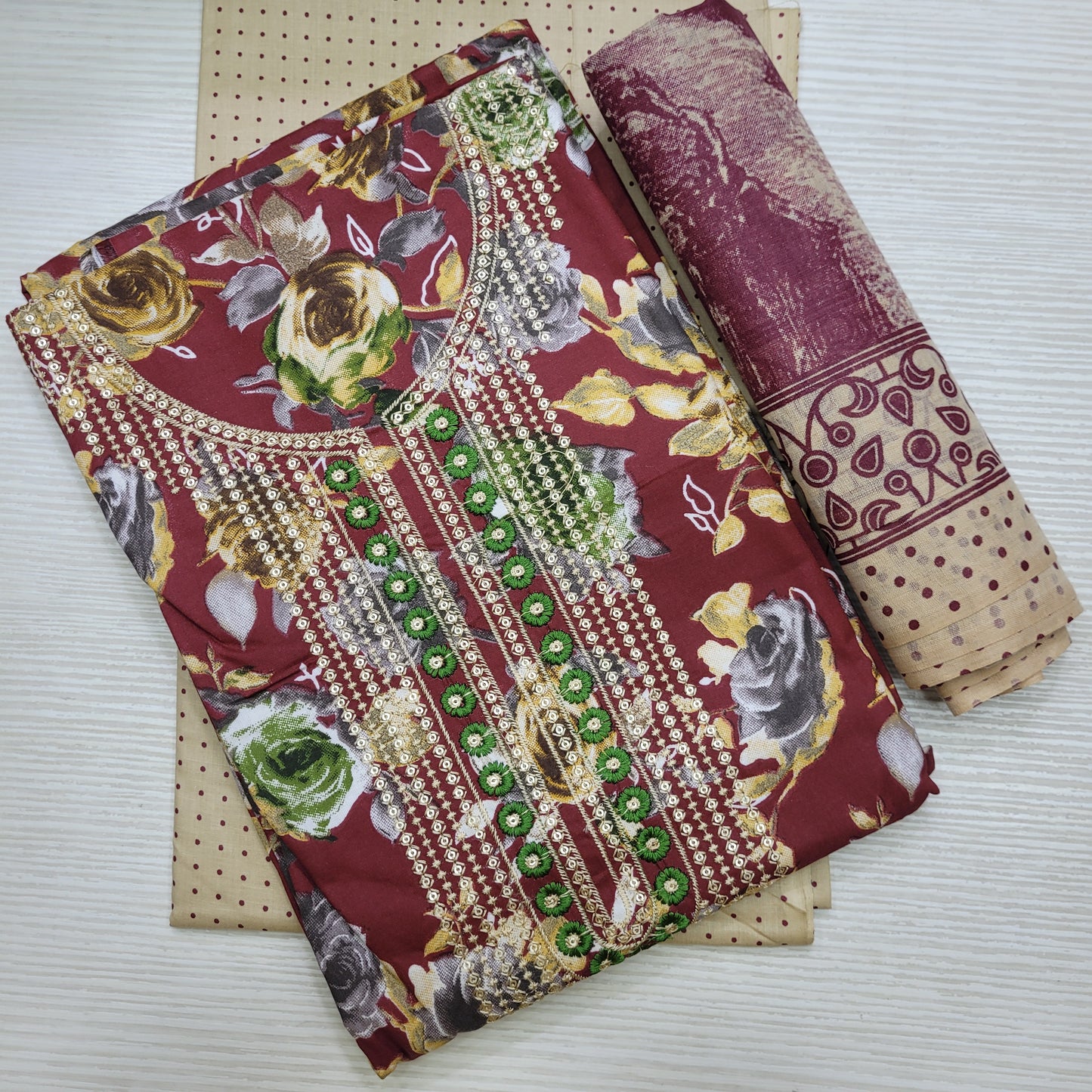 Cotton Salwar Material Unstitched | TOP BOTTOM DUPATTA | SM13