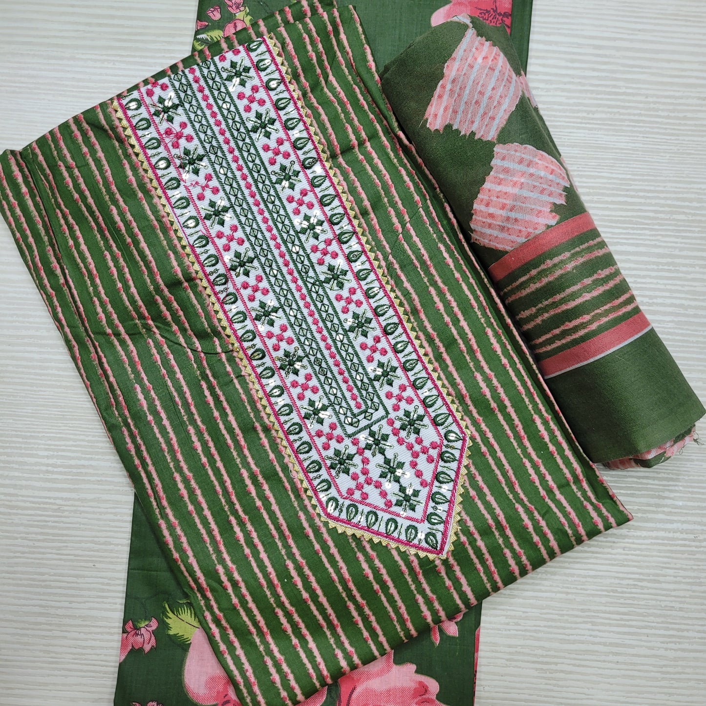 Cotton Salwar Material Unstitched | TOP BOTTOM DUPATTA | SM14