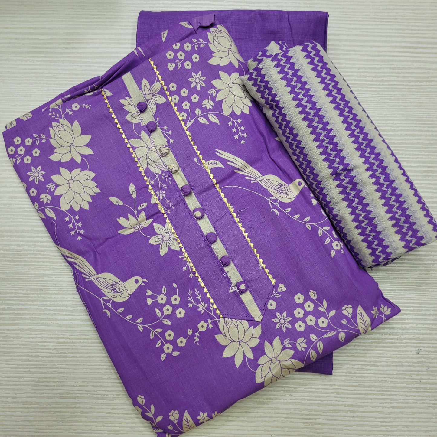 Cotton Salwar Material Unstitched | TOP BOTTOM DUPATTA | SM21