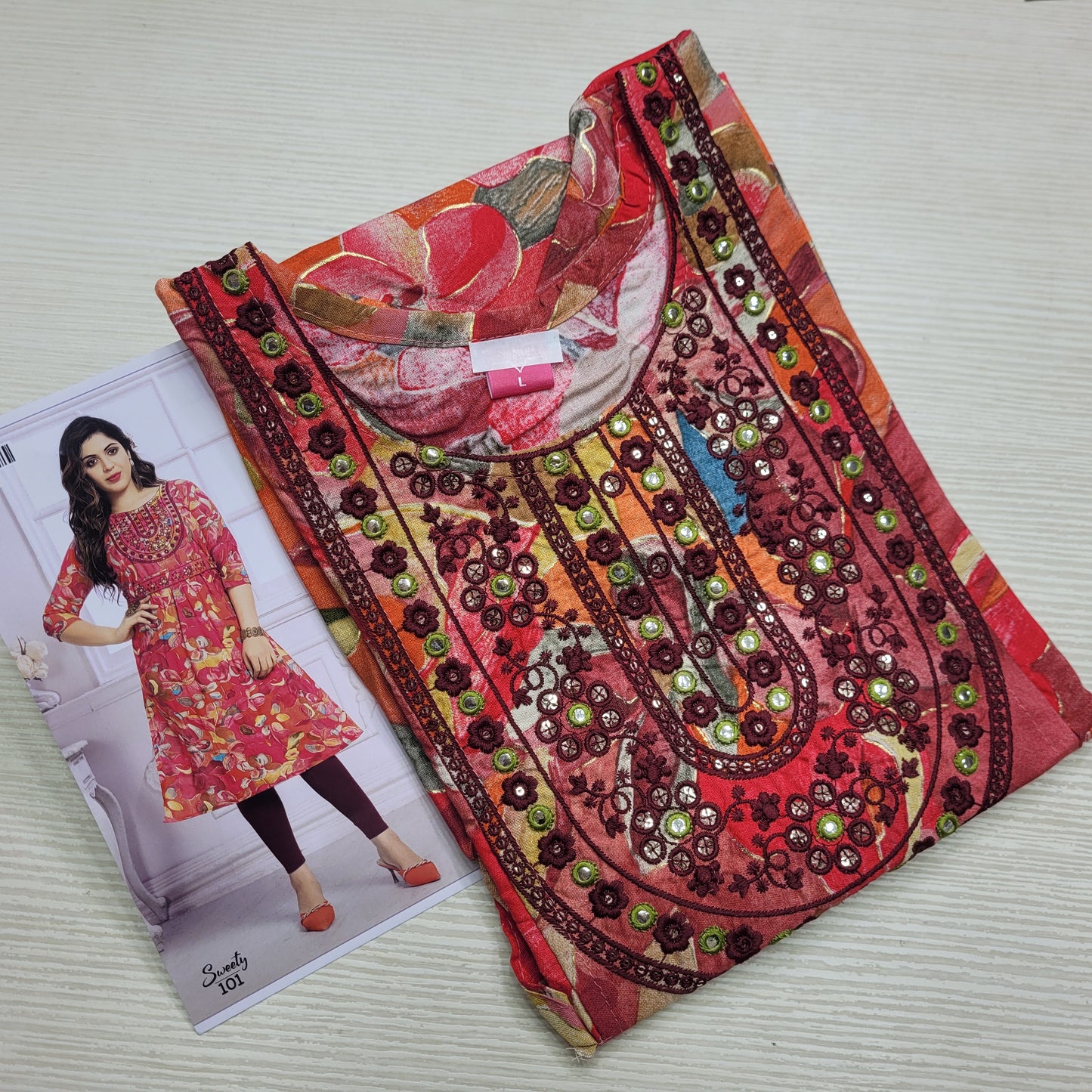 Naira Cut Slub Cotton Kurti | NC23