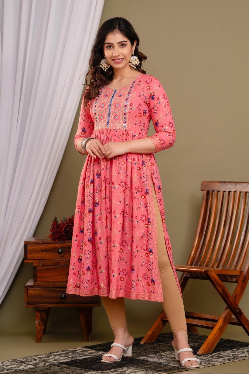 Naira Cut Kurti with Sequence Work | NC59