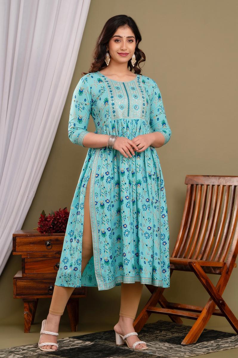 Naira Cut Kurti with Sequence Work | NC59