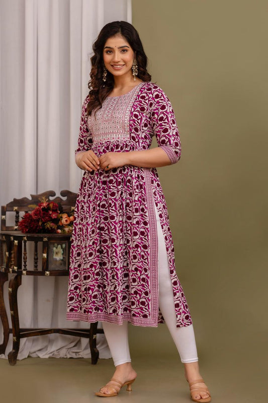 Naira Cut Kurti with Sequence Work | NC60