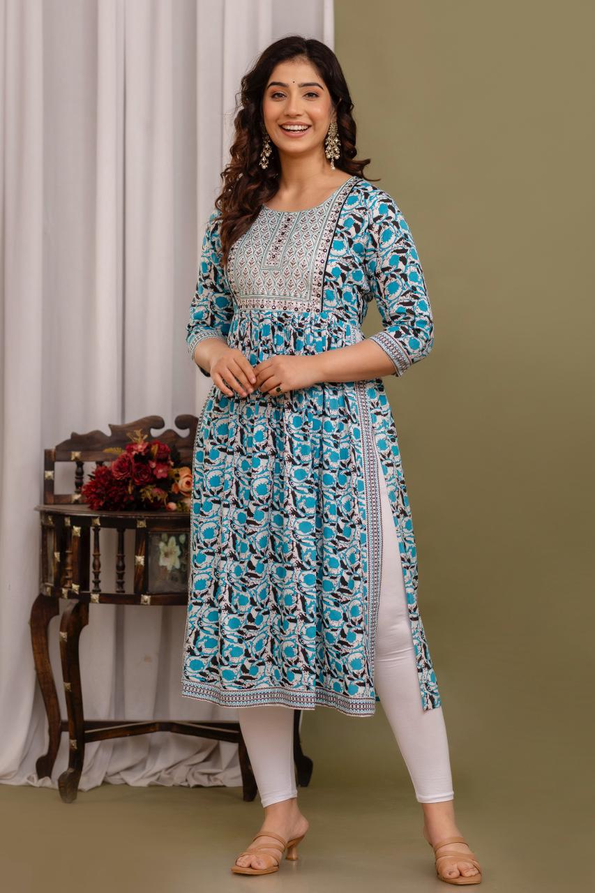 Naira Cut Kurti with Sequence Work | NC60