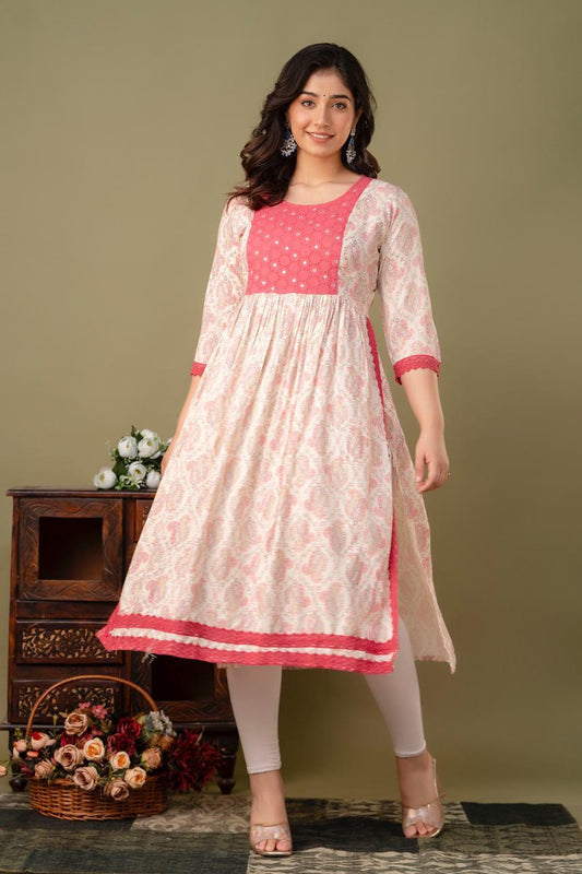 Naira Cut Kurti with Sequence Work | NC61