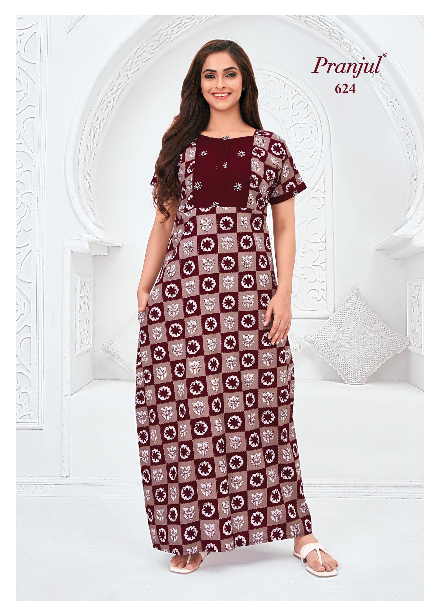 Pranjul Nighty | Pure Cotton - PN624