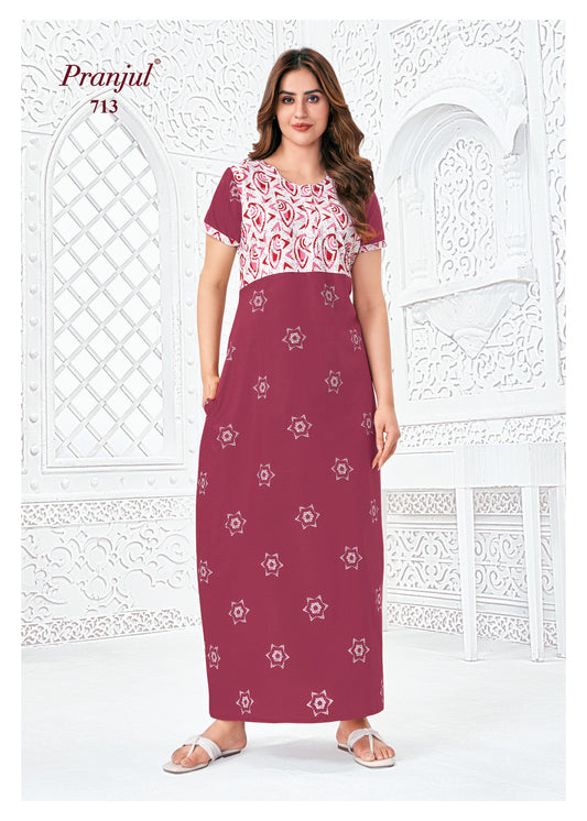 Pranjul Nighty | Pure Cotton - PN713