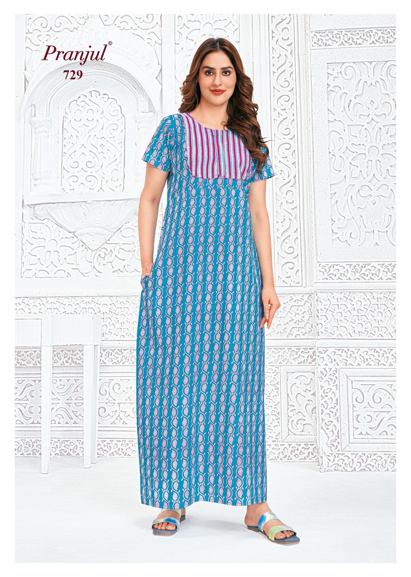 Pranjul Nighty | Pure Cotton - PN729