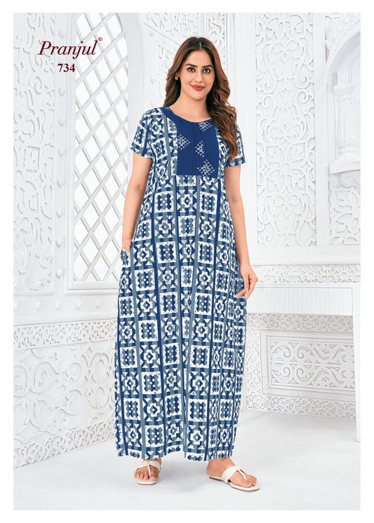 Pranjul Nighty | Pure Cotton - PN734