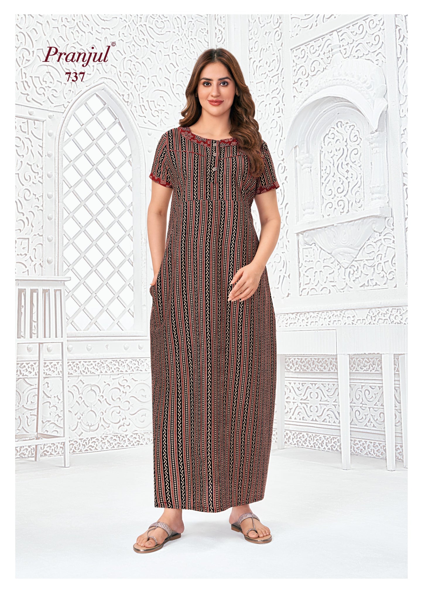 Pranjul Nighty | Pure Cotton - PN737