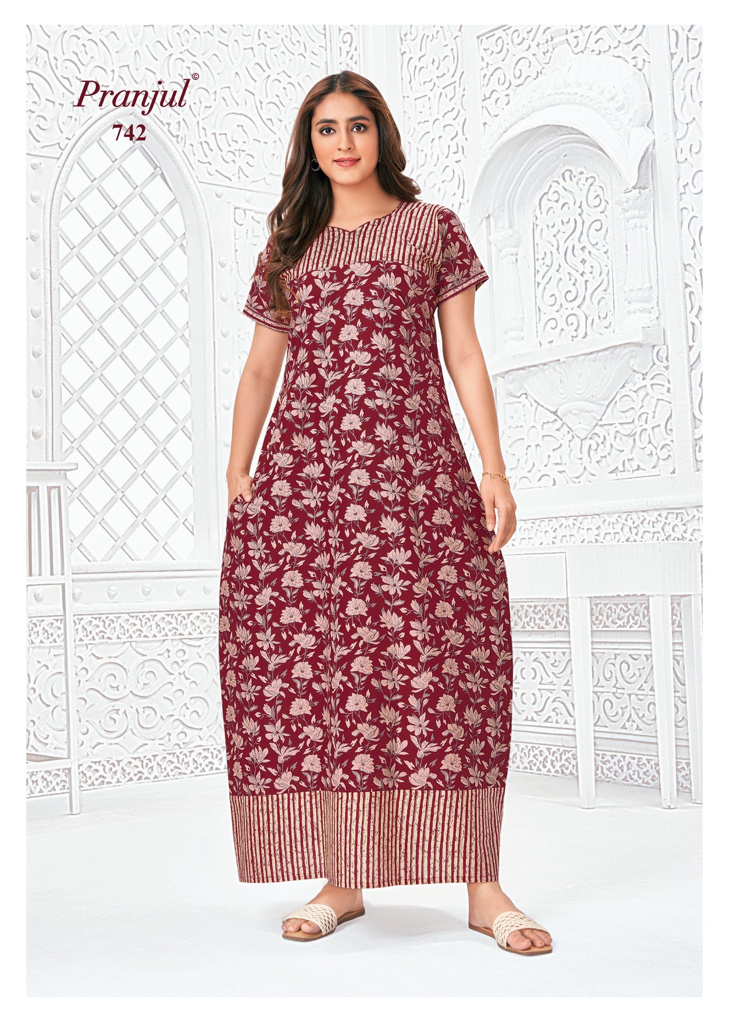 Pranjul Nighty | Pure Cotton - PN742