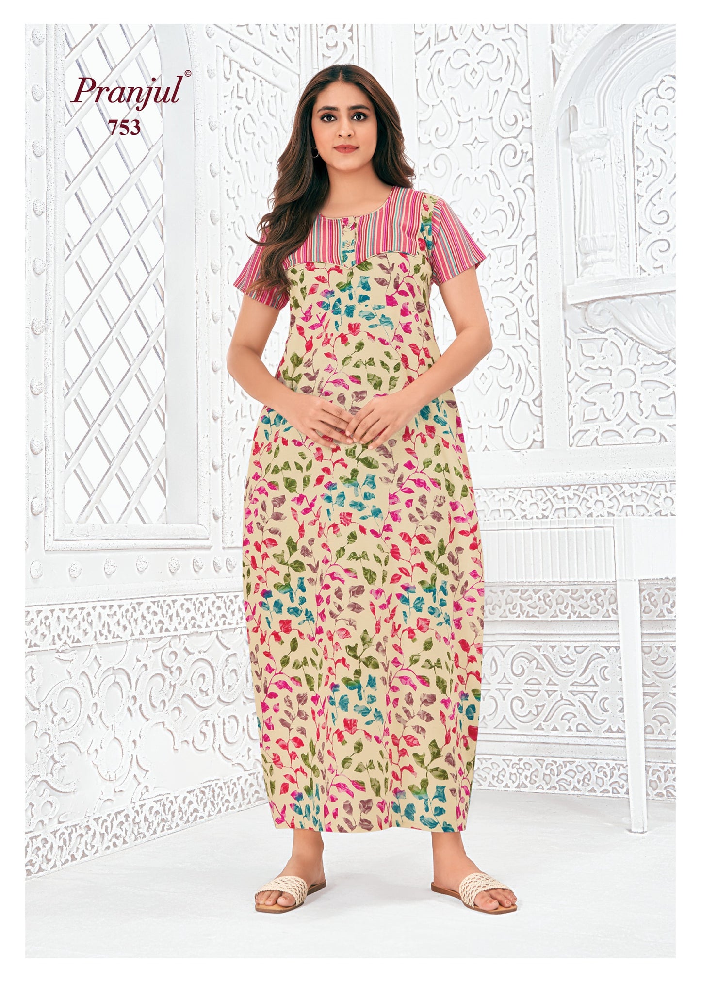 Pranjul Nighty | Pure Cotton - PN753