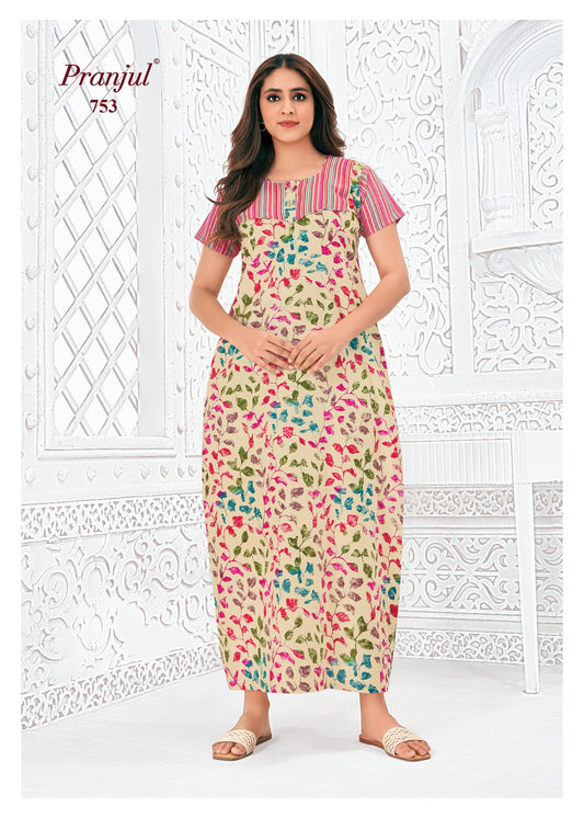 Pranjul Nighty | Pure Cotton - PN753