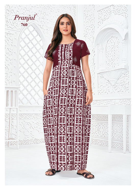 Pranjul Nighty | Pure Cotton - PN760