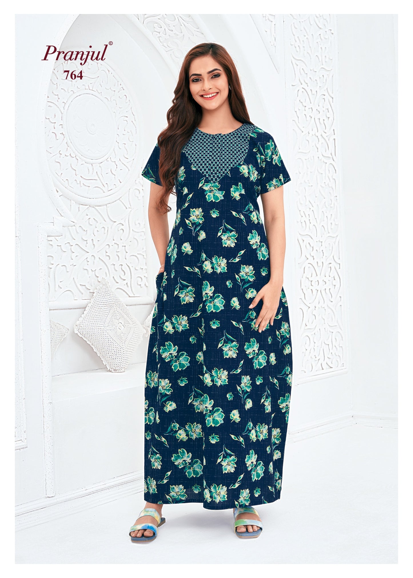 Pranjul Nighty | Pure Cotton - PN764