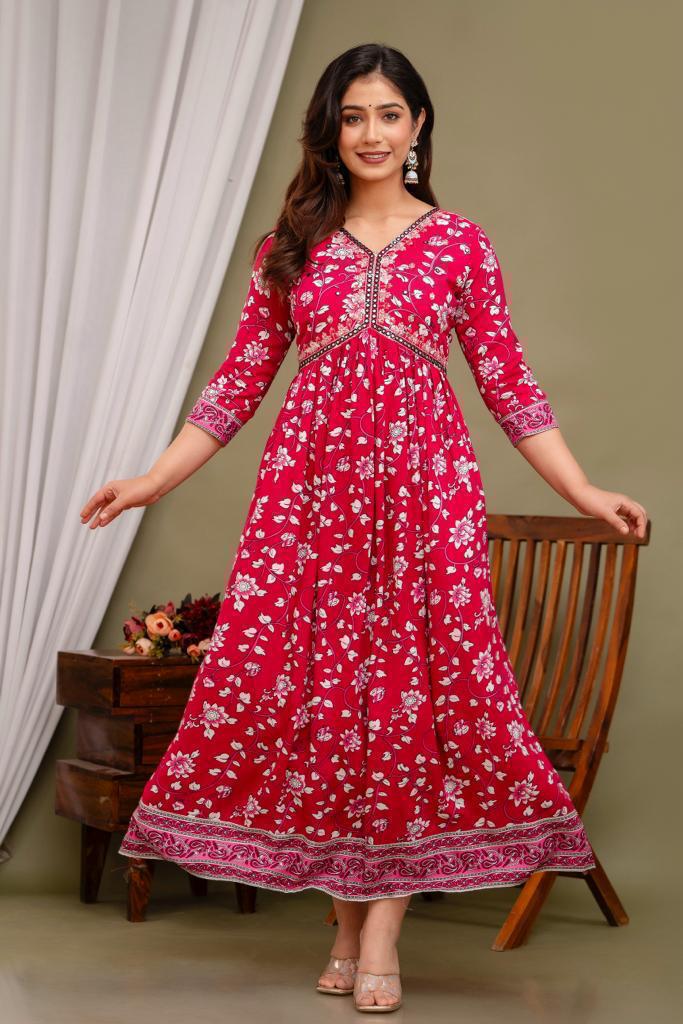 Aaliya Cut Anarkali Kurti with Sequence Work | AK335