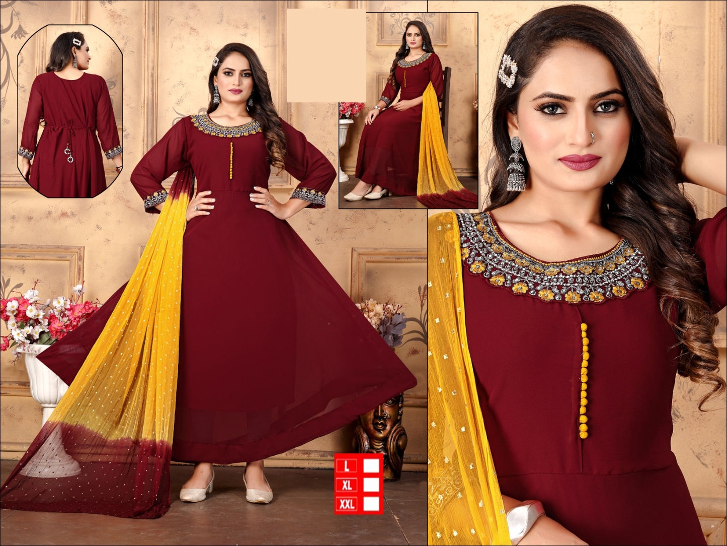 Anarkali Kurti-with-dupatta-AK01