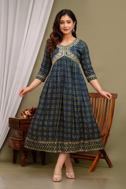 Aaliya Cut Anarkali Kurti with Sequence Work | AK345