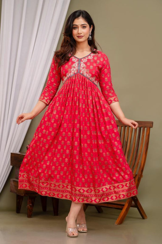 Aaliya Cut Anarkali Kurti with Sequence Work | AK346