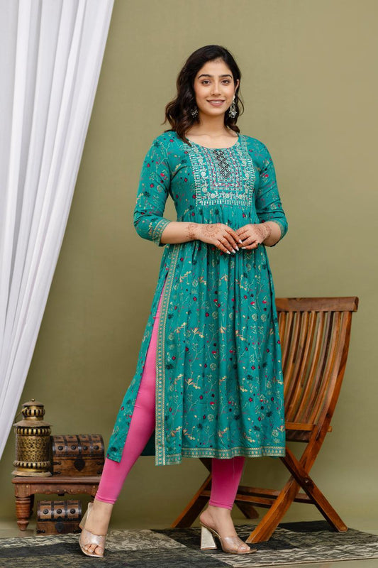 Naira Cut Kurti with Sequence Work | NC62