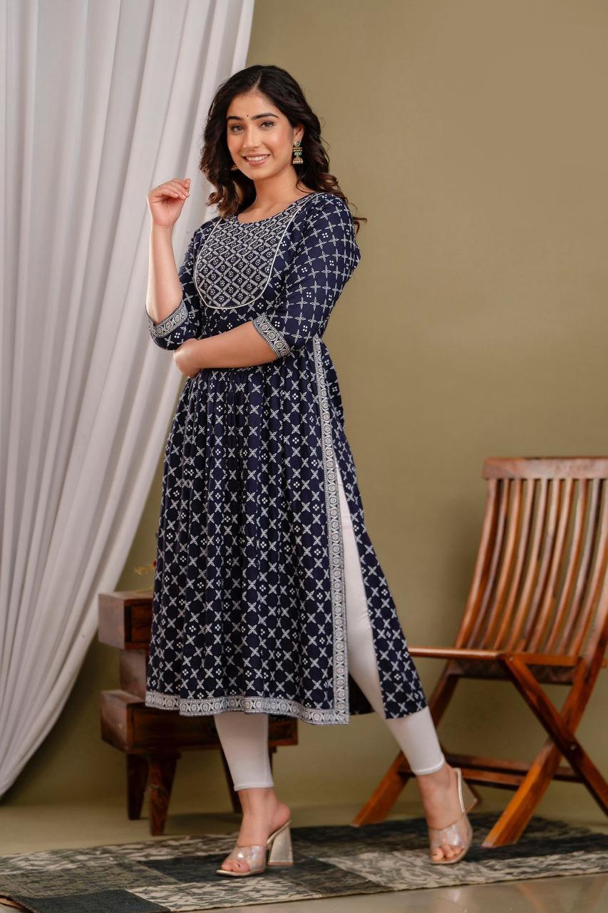 Naira Cut Kurti with Sequence Work | NC63