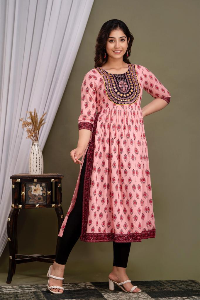 Naira Cut Kurti with Sequence Work | NC64