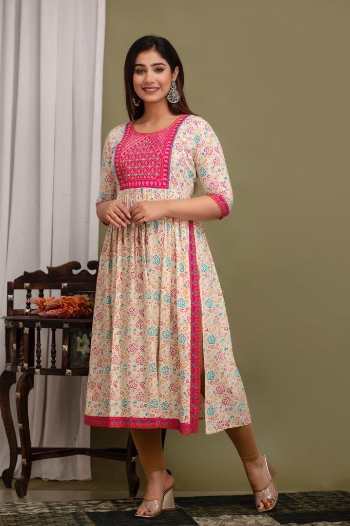 Naira Cut Kurti with Sequence Work | NC65