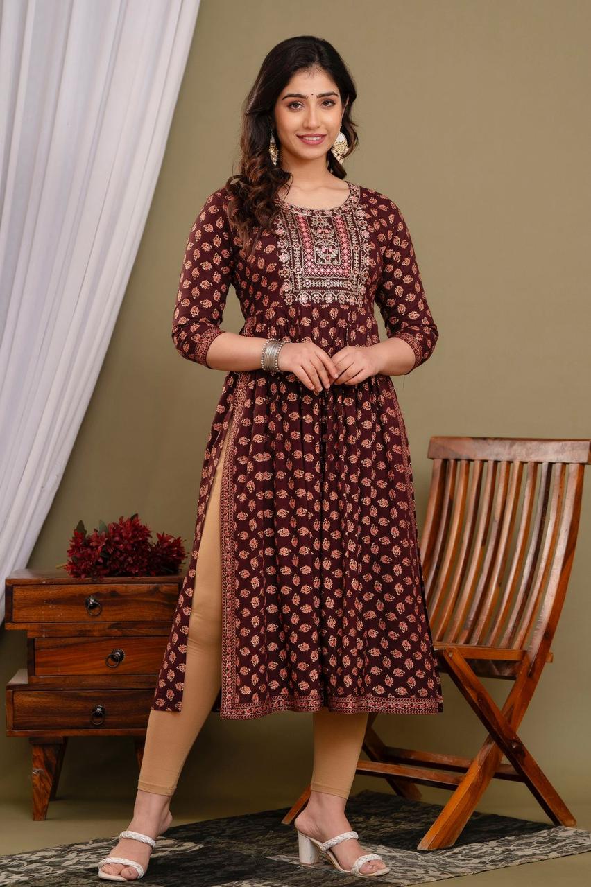 Naira Cut Kurti with Sequence Work | NC66