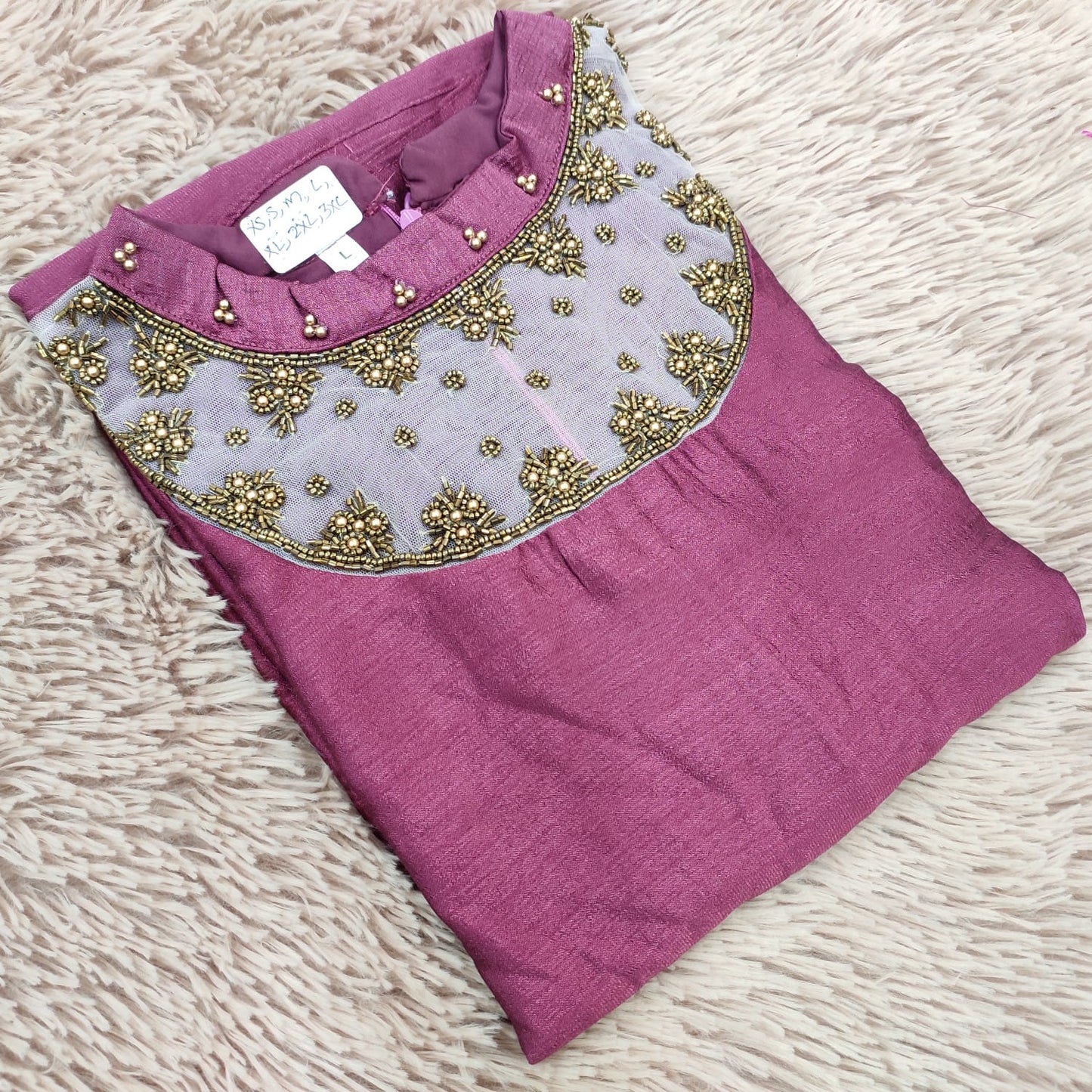 Vichitra Silk - Jewel neck Aline Kurti - Hw20