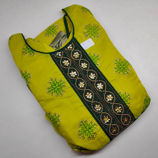 Chanderi Silk Cotton with Handwork - AK327