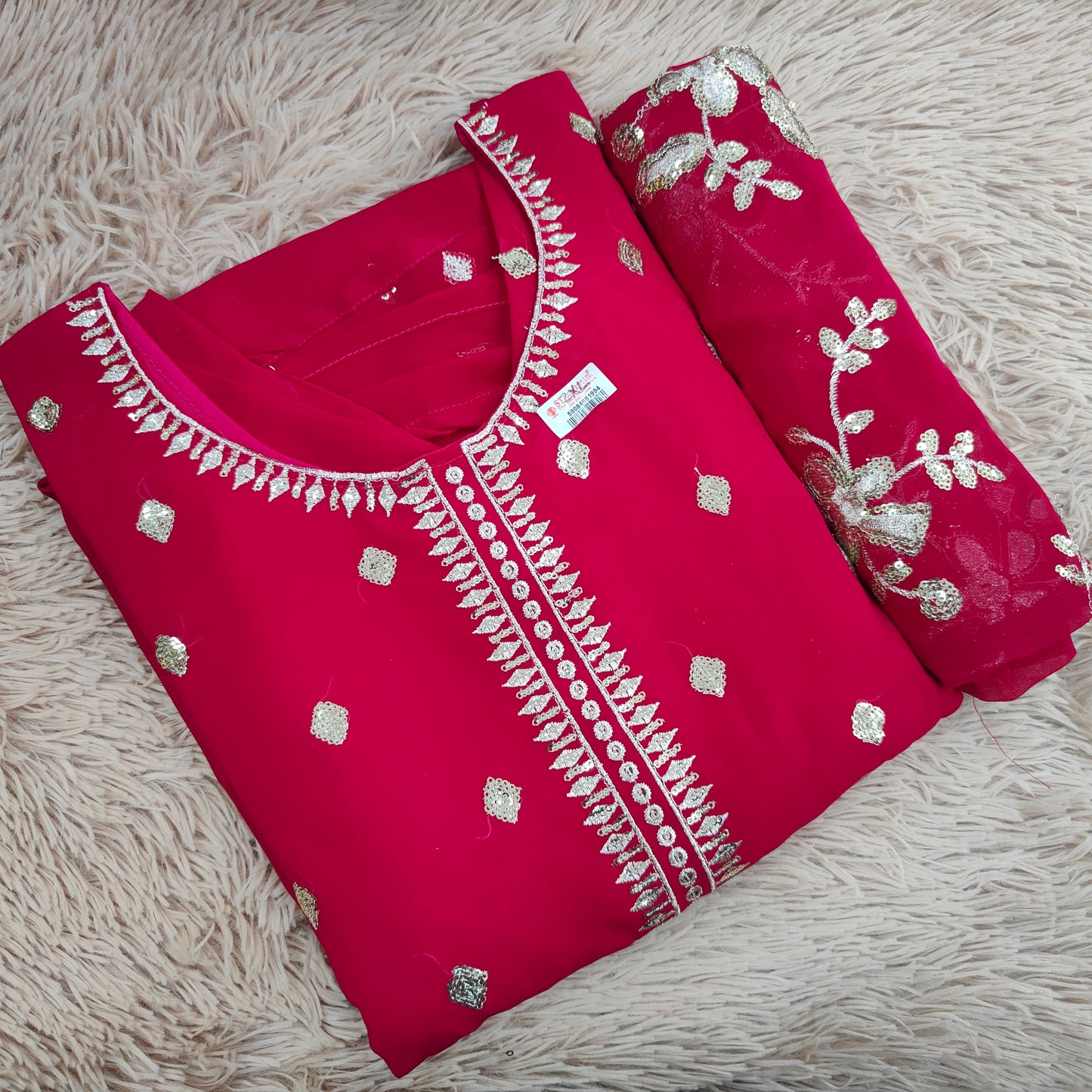 Chiffon Anarkali Kurti with Shawl | KS198