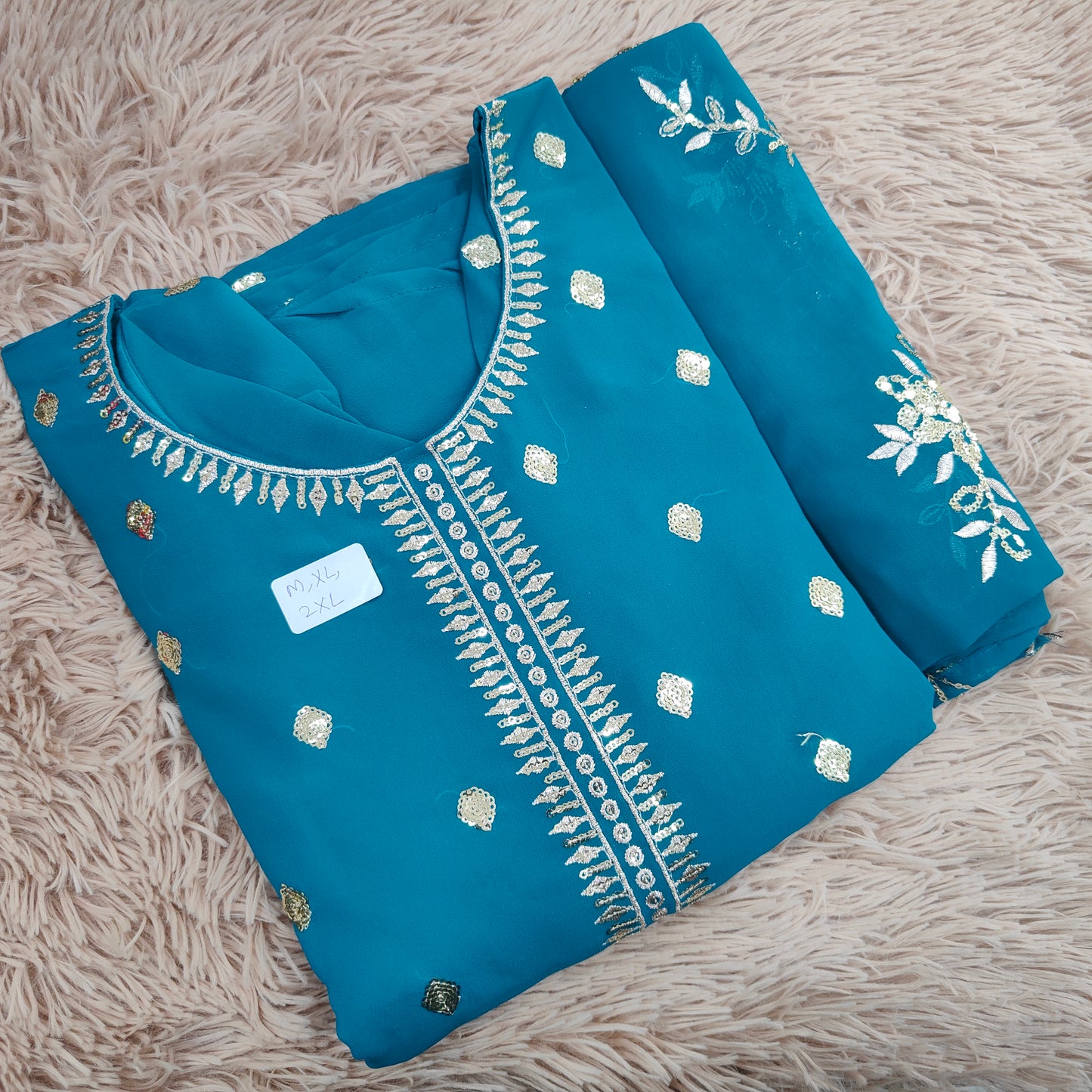 Chiffon Anarkali Kurti with Shawl | KS198