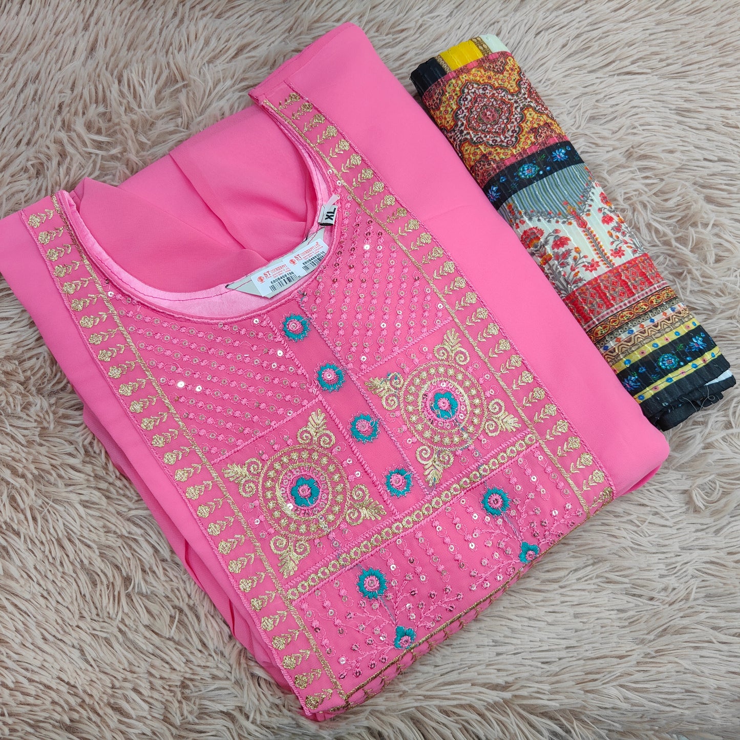 Chiffon Anarkali Kurti with Shawl | KS199