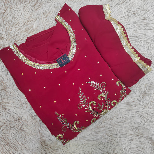 Chiffon Anarkali With Dupatta- Heavy Dupatta- KS251