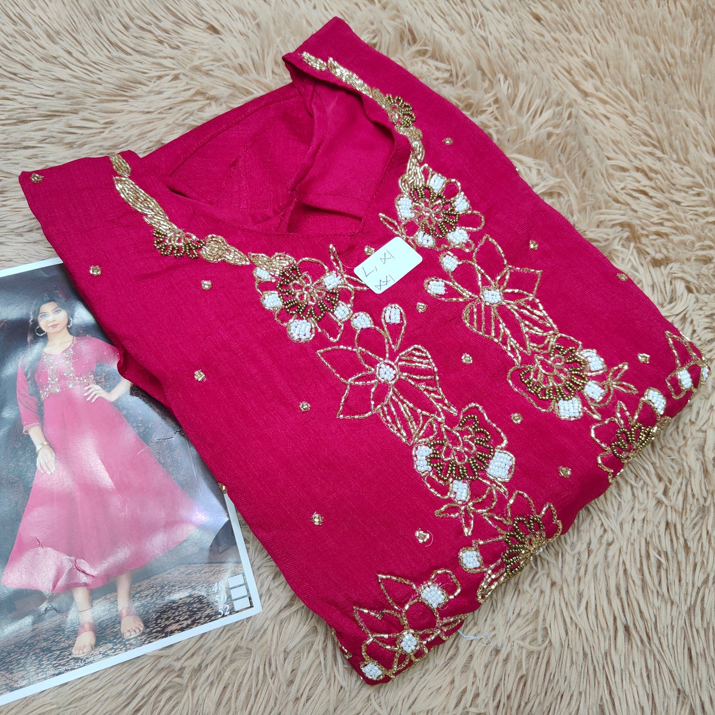 Vichitra Silk Anarkali Kurti With Hand Work | AK425