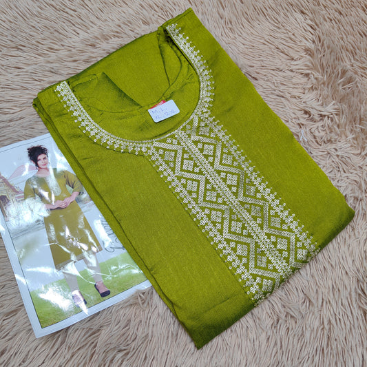 Vichitra Silk Stright Cut Kurti | SD53