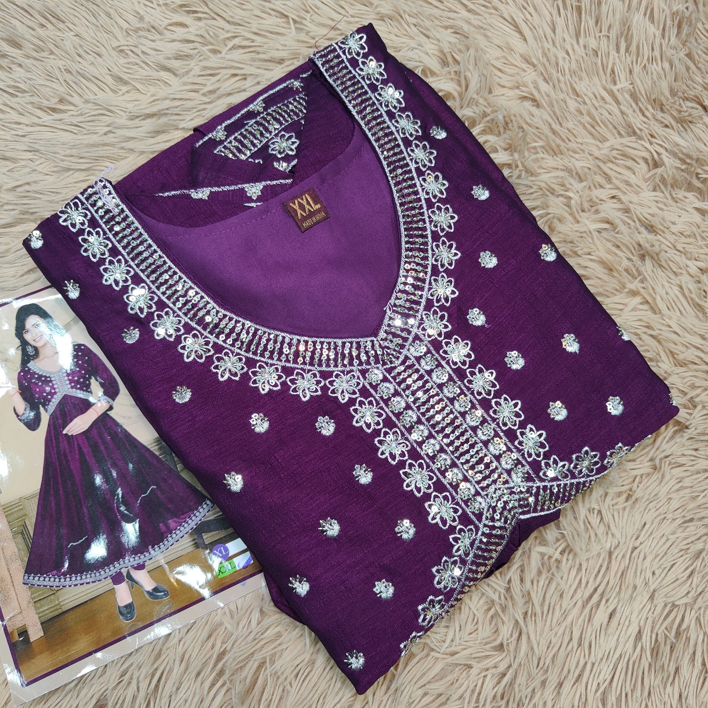 Silk Aliya Cut Anarkali Kurti | AK530