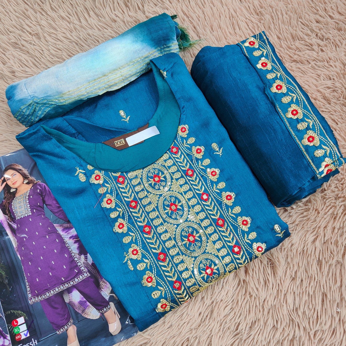 Top Bottom Dupatta Set | TS583