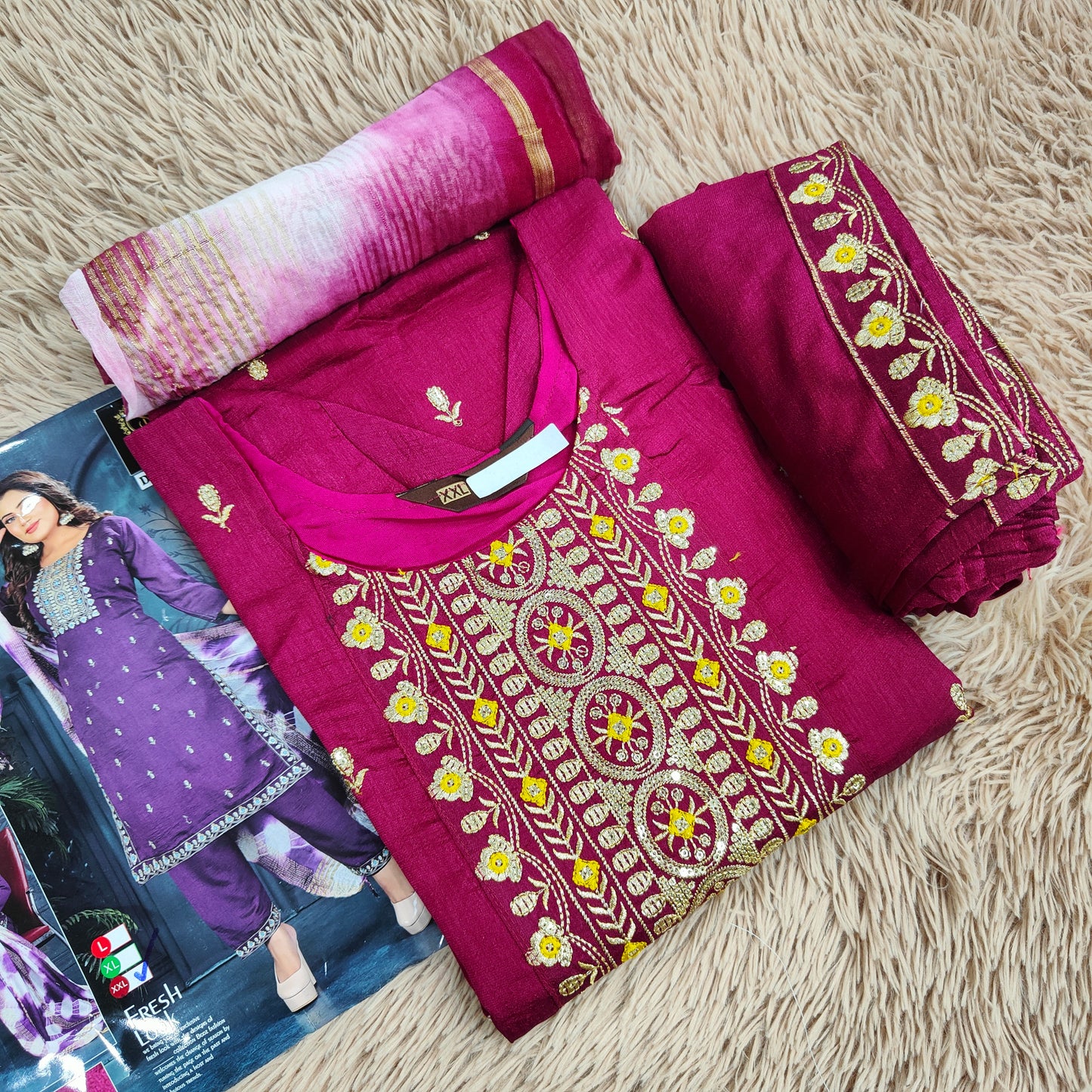 Top Bottom Dupatta Set | TS583