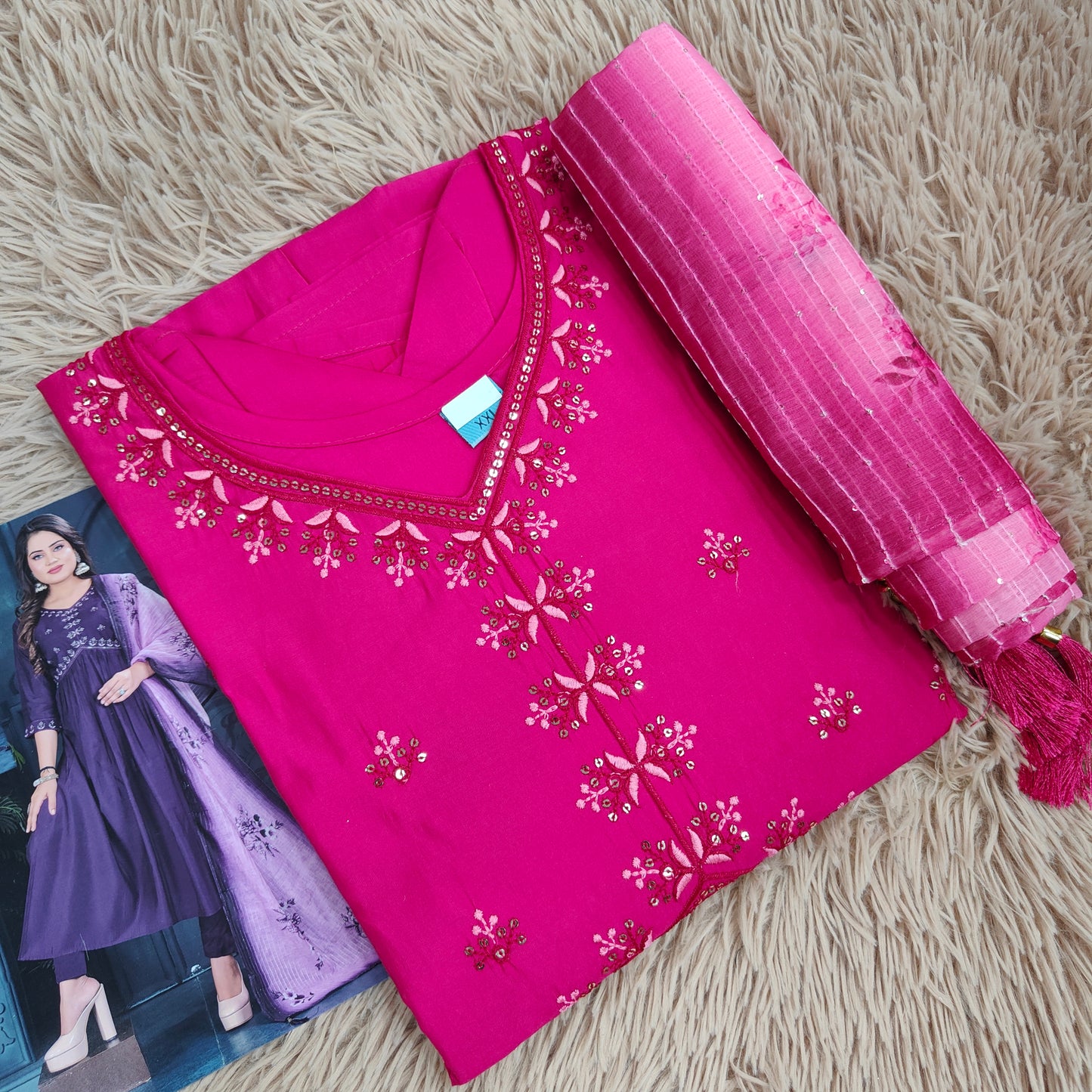 Top Bottom Dupatta Set | TS589