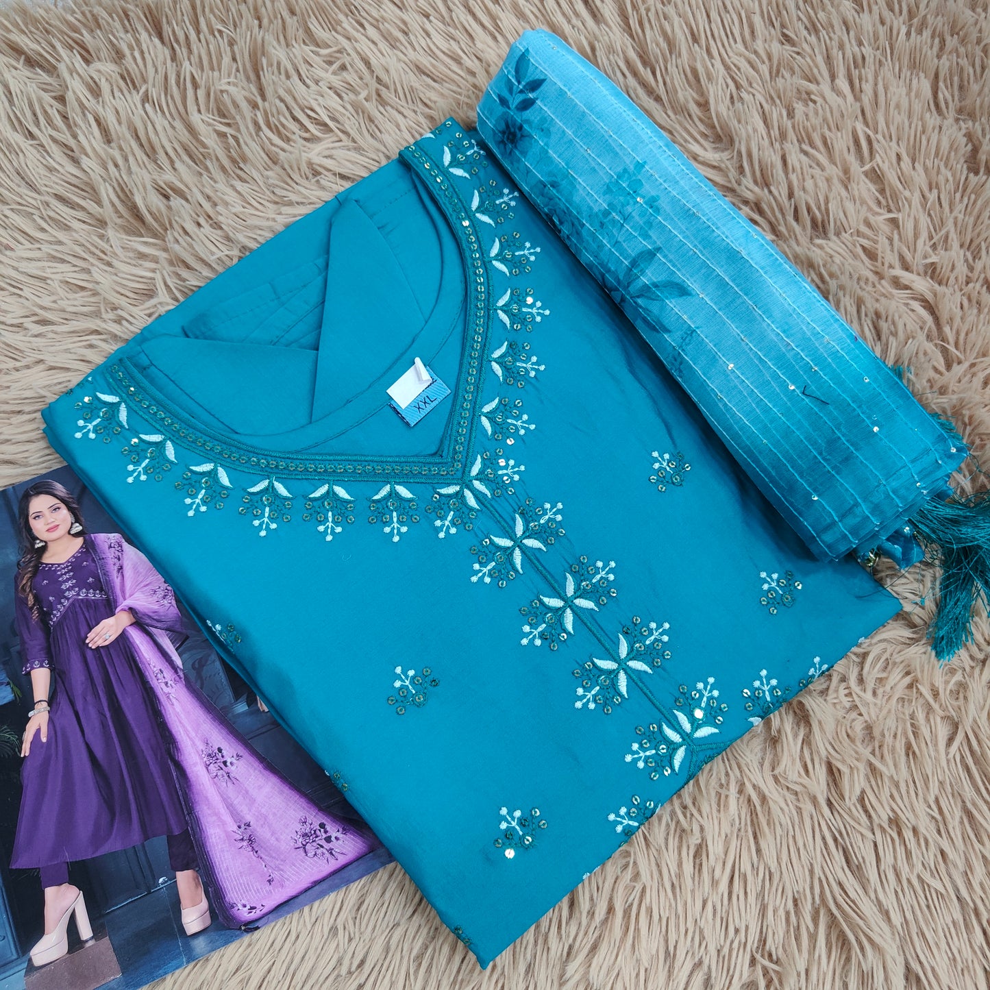 Top Bottom Dupatta Set | TS589