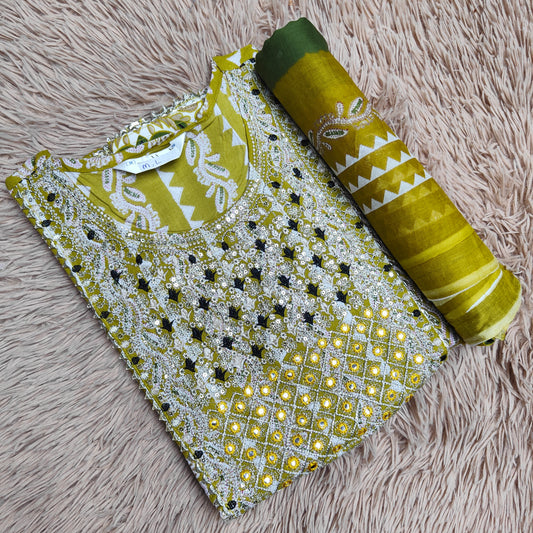 Rayon Kurti with Shawl | KS431