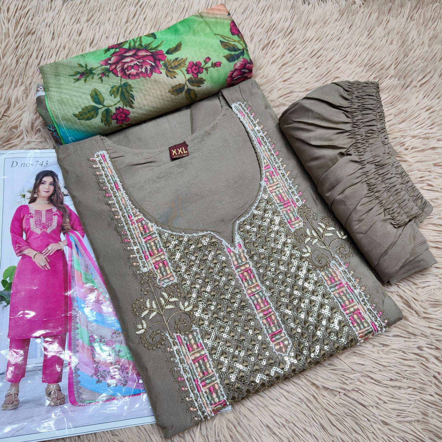 Top Bottom Dupatta Set | TS829