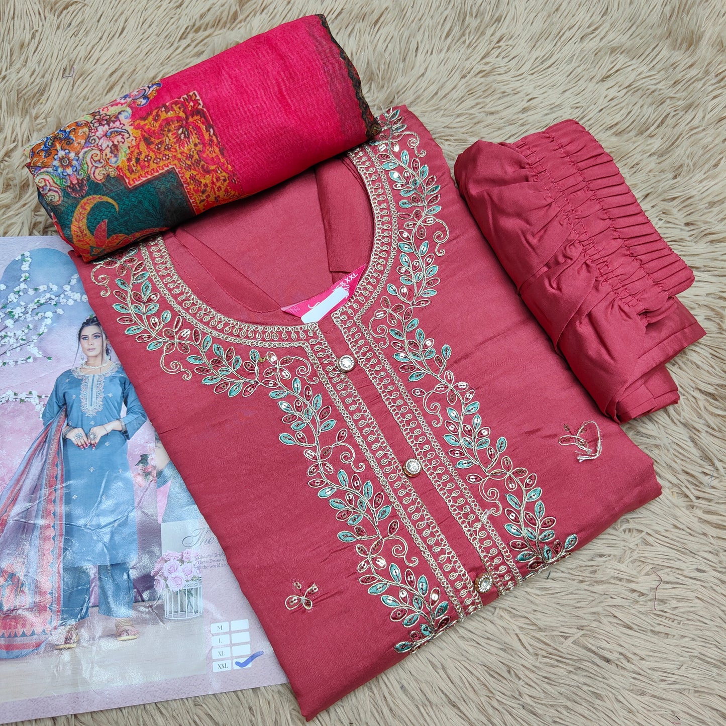 Top Bottom Dupatta Set | TS841