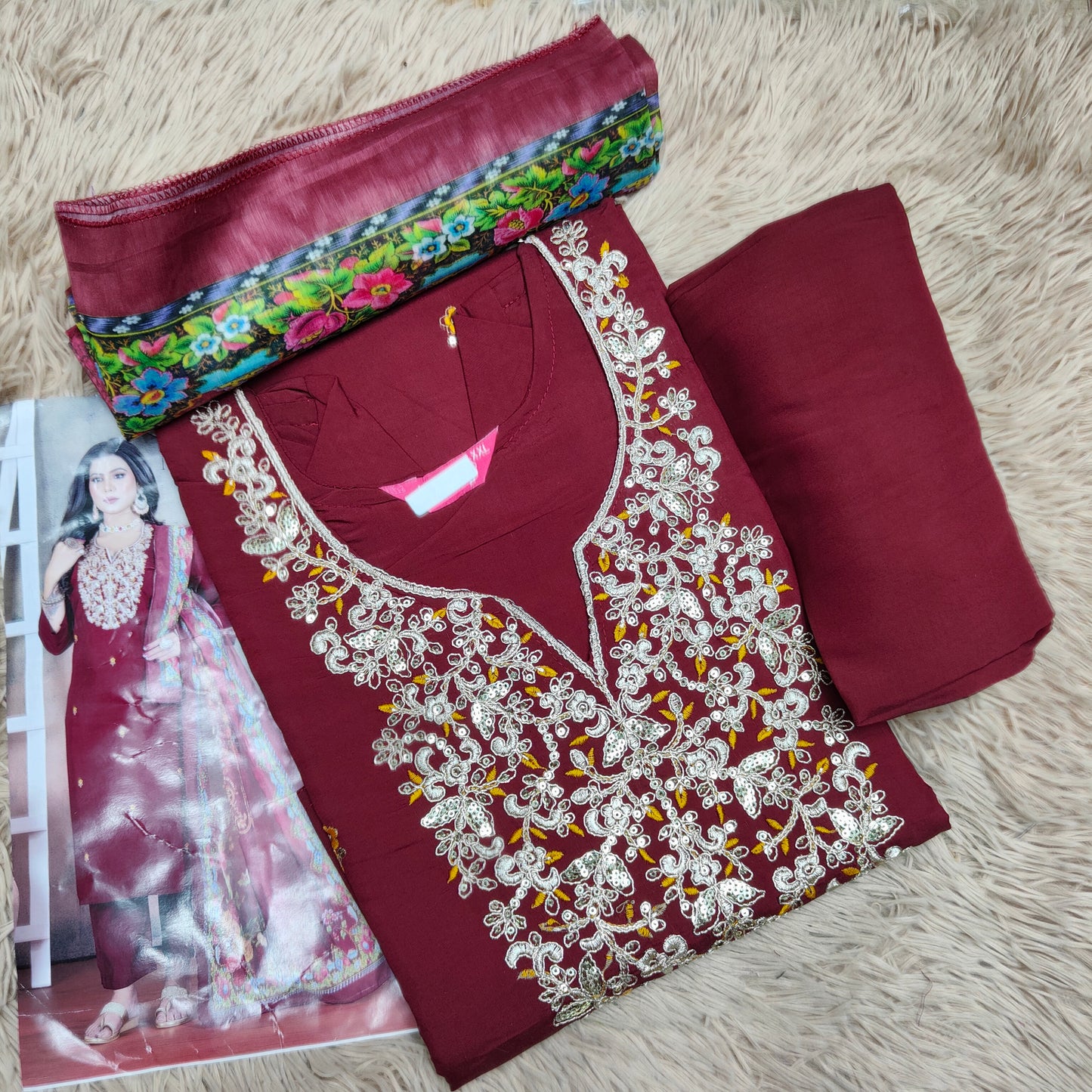 Top Bottom Dupatta Set | TS842