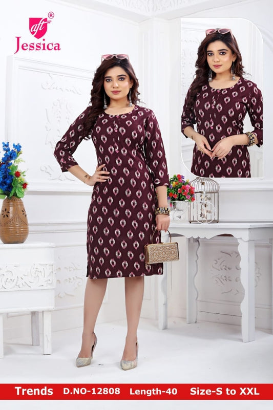 JESSICA Brand | LIVA Certified | 40" LENGTH Straight Kurti | JC52